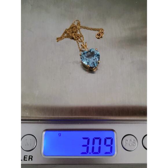 Vintage 14k Gold Clyde Duneier Heart Topaz Necklace - Picture 7 of 7